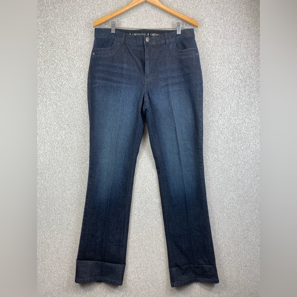 Cato premium dark wash jeans size 14 stretch inseam 32” casual classic bootcut